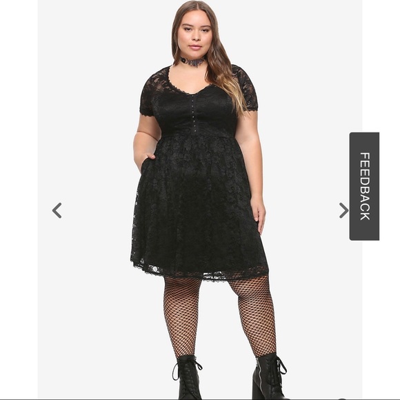 Hot Topic Dresses & Skirts - NWT Hot Topic Black Lace Babydoll Dress Plus Size sz 1X